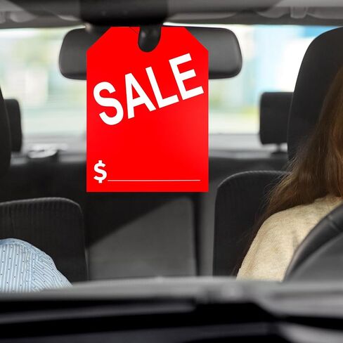 50 Packs Car Sale Tags Mirror Hang Tags,Car Dealership for Sale,8.5 x 11.5 Inches Sale Price Car Mirror Hang Tags (Red) in Saudi Arabia