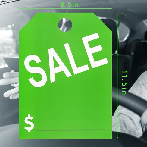 50 Packs Car Sale Tags Mirror Hang Tags,Car Dealership for Sale,8.5 x 11.5 Inches Sale Price Car Mirror Hang Tags (Red) in Saudi Arabia