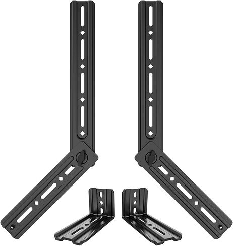 USX MOUNT Soundbar Mount Sound Bar TV Mount للتركيب فوق أو تحت التلفزيون، حامل شريط الصوت يصل إلى 13.2 رطل، خطافان قابلان للإزالة والقفل للفتحات الخلفية أو السفلية in Saudi Arabia