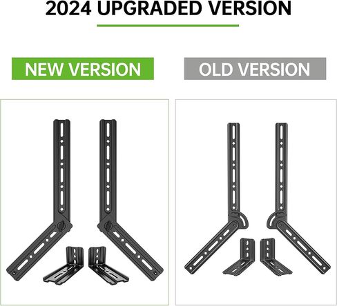USX MOUNT Soundbar Mount Sound Bar TV Mount للتركيب فوق أو تحت التلفزيون، حامل شريط الصوت يصل إلى 13.2 رطل، خطافان قابلان للإزالة والقفل للفتحات الخلفية أو السفلية in Saudi Arabia