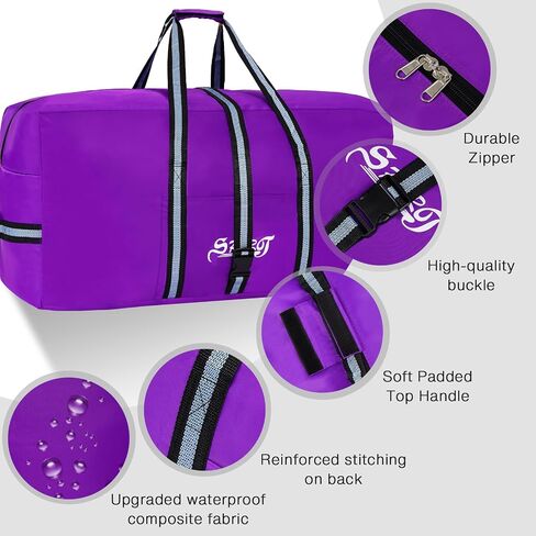120L Extra Large Duffle Bag for Airline and Travel |Luggage Duffel Bag for Men Women | Oversized Camping Storage | Foldable Big Weekend Overnight, Moving, Checked Carry On Bag (Black) in Saudi Arabia