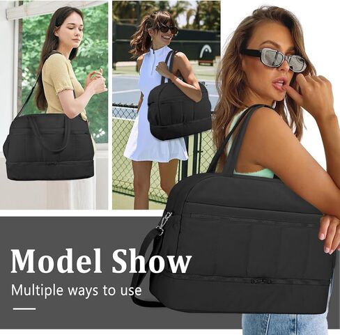 حقيبة دفل للسفر للنساء، حقائب ليلية لعطلة نهاية الأسبوع مع حجرة للأحذية، حقيبة حمل أثناء السفر لصالة الألعاب الرياضية للنساء in Kuwait
