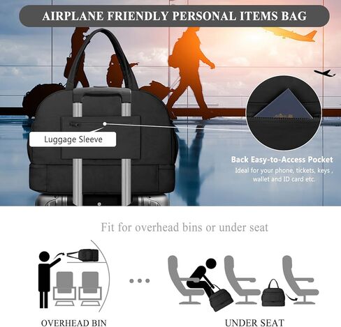 حقيبة دفل للسفر للنساء، حقائب ليلية لعطلة نهاية الأسبوع مع حجرة للأحذية، حقيبة حمل أثناء السفر لصالة الألعاب الرياضية للنساء in Kuwait