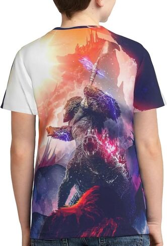 Monster Movie Themed Short Sleeve Novelty T-Shirt for Boys and Girls, X-Small, Style-1 in Saudi Arabia