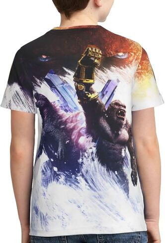 Monster Movie Themed Short Sleeve Novelty T-Shirt for Boys and Girls, X-Small, Style-1 in Saudi Arabia
