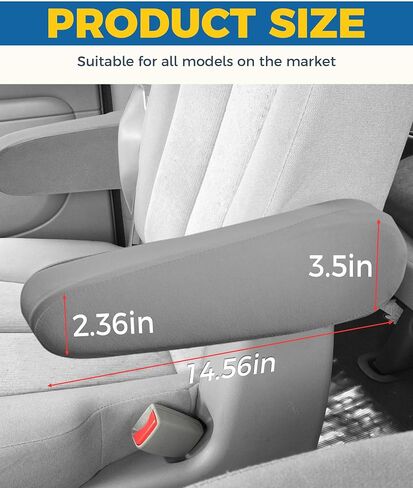 2PCS Arm Rest Cover for Car,Car Armrest Cover,Interior Car Accessories Car Front Seat Armrest Covers,Center Console Lid Armrest Cover,Cloth Fabric Armrest Protectors for Car,SUV,Truck,Van (Gray) in Saudi Arabia