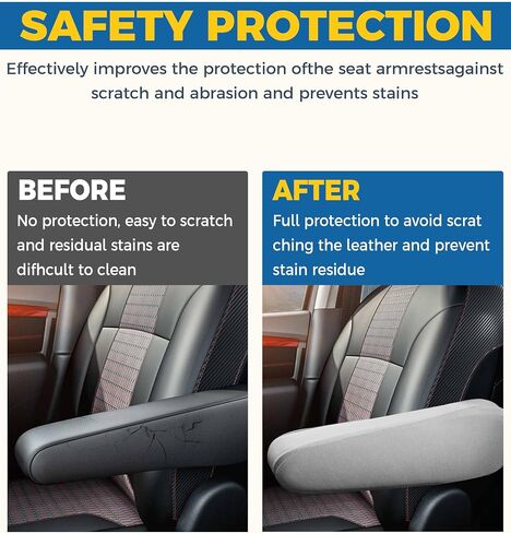 2PCS Arm Rest Cover for Car,Car Armrest Cover,Interior Car Accessories Car Front Seat Armrest Covers,Center Console Lid Armrest Cover,Cloth Fabric Armrest Protectors for Car,SUV,Truck,Van (Gray) in Saudi Arabia