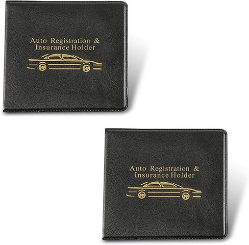 Pack-2 مشبك تخزين رخصة قيادة السيارة، منظم مستندات السيارة قابل للطي ومقاوم للماء من البولي يوريثان، حامل بطاقات محمول شفاف ومرئي مدمج، عالمي للسيارات (أسود وأصفر) in Kuwait