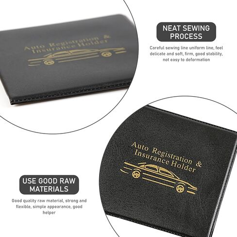 Pack-2 مشبك تخزين رخصة قيادة السيارة، منظم مستندات السيارة قابل للطي ومقاوم للماء من البولي يوريثان، حامل بطاقات محمول شفاف ومرئي مدمج، عالمي للسيارات (أسود وأصفر) in Kuwait