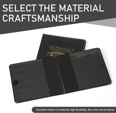 Pack-2 مشبك تخزين رخصة قيادة السيارة، منظم مستندات السيارة قابل للطي ومقاوم للماء من البولي يوريثان، حامل بطاقات محمول شفاف ومرئي مدمج، عالمي للسيارات (أسود وأصفر) in Kuwait