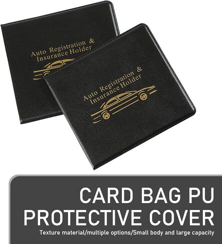 Pack-2 مشبك تخزين رخصة قيادة السيارة، منظم مستندات السيارة قابل للطي ومقاوم للماء من البولي يوريثان، حامل بطاقات محمول شفاف ومرئي مدمج، عالمي للسيارات (أسود وأصفر) in Kuwait