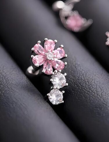 WhiteGold Cubic Zirconia Cartilage Eearrings Flat Back - Flower Snake Star Heart Cartilage Stud Eearrings for Women Men Conch Tragus Helix Earlobe Small Surgical Stainless Steel Studs in Saudi Arabia