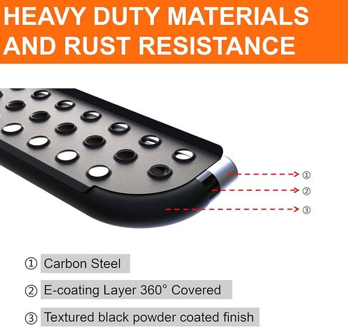 لوحات الجري لعام 2024+كابينة تاكوما المزدوجة/كابينة الطاقم مع 4 أبواب كاملة الحجم، وخطوات جانبية سوداء، وقضيب خطوات الشاحنة، ومسحوق أسود مزخرف بدون حفر (قطعتان) in Kuwait