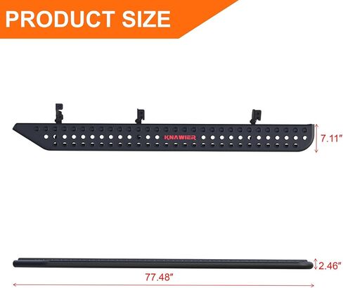 لوحات الجري لعام 2024+كابينة تاكوما المزدوجة/كابينة الطاقم مع 4 أبواب كاملة الحجم، وخطوات جانبية سوداء، وقضيب خطوات الشاحنة، ومسحوق أسود مزخرف بدون حفر (قطعتان) in Kuwait