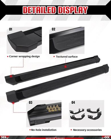 Running Boards Fit for 2024 Toyota Tacoma Double Cab Nerf Bars 4.5 Inch Anti-Slip Aluminum Textured Surface, Black Side Steps Nerf Bars in Saudi Arabia
