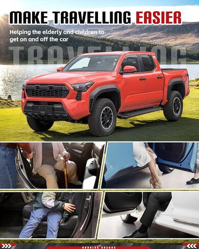 Running Boards Fit for 2024 Toyota Tacoma Double Cab Nerf Bars 4.5 Inch Anti-Slip Aluminum Textured Surface, Black Side Steps Nerf Bars in Saudi Arabia