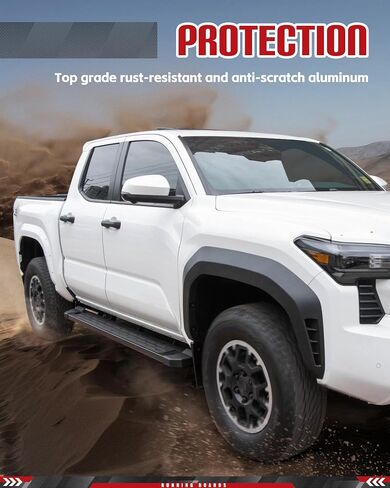 Running Boards Fit for 2024 Toyota Tacoma Double Cab Nerf Bars 4.5 Inch Anti-Slip Aluminum Textured Surface, Black Side Steps Nerf Bars in Saudi Arabia