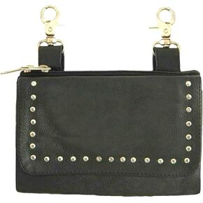 Hip Purse For Women Leather Clipon Purse for Biker Fanny Pack Waist Pack Motorcycle Leg Bag Leather Belt Pouch Crossbody Belt