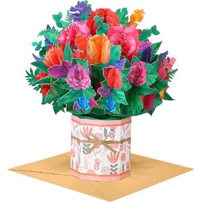 Kesote Birthday Cards for Women, Paper Flower Bouquet Pop Up Cards, Roses 3D Popup Greeting Cards, Anniversary Cards, Get Well Soon Cards Gifts for Women Wife Mom Friends Female