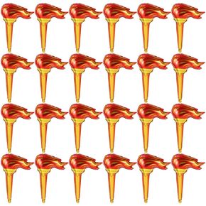 Tofficu 100Pcs Torch Prop, 18 Inches Fun Inflates Torch, Themed Party Decorations, Fake Torch for Medieval Luau Party Sports Competitions Stage Performance Props