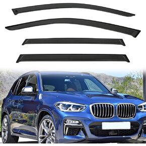 4pcs Out-Channel Smoke Tint Rain Guard compatible with 2011-2017 BMW X3 F25 Tape-On Vent Deflector Window Visors Car Accessories