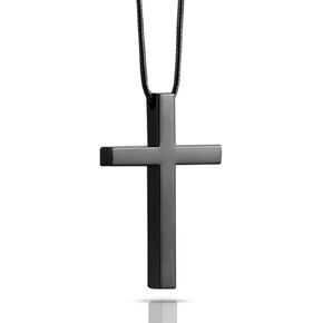 Cross Hanging Ornaments for Car Rear View Mirror, Cross Metal Car Rear View Mirror Charm, Auto Ornament Intercession, Cross Pendant Decoration for Car, Truck, Home Decor (Black)