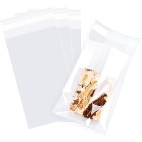 4"x 4", 4"x 6", 5"x7", Iridescent Self Sealing Cellophane Bags for Gift Wrapping, Wrapping Candies, Cookies, Chocolates, Popcorn (200 Pcs)
