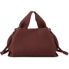 Genuine Leather Retro Shoulder Crossbody Bag for Women, Chic Dumpling Bag and Cute Cloud Handbag for Women