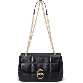 Cnoles Crossbody Bags for Women Fashion Leather Quilted Shoulder Bag Trendy Clutch Purse Satchel Purse Handbag