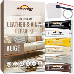White Leather Repair Kit for Furniture, Couch, Vinyl and Leather Repair Kit for Sofa, Jacket, Car Seats and Purse, Restores Faux, Artificial, Genuine Pleather & Any Material, for Scratch, Tears, Holes