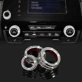TOMALL Bling Car Accessories Compatible with Honda CRV 2017-2022 AC Air Conditioning Knob Trim AC Climate Control Knob Ring Covers Air Conditioner Control Switch Knob Button Trim for Car