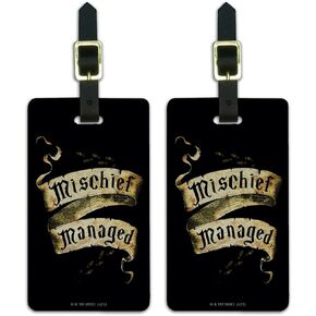 Harry Potter Mischief Managed Luggage ID Tags Suitcase Carry-On Cards - Set of 2