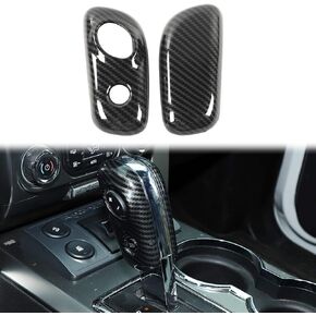 Voodonala for 2009-2014 Ford F150 ABS Carbon Fiber Gear Shift Knob Shifter Gear Selector Transmission Shift Lever Knob Trim for F150 Interior Accessories 2pcs