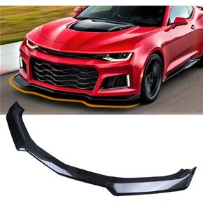 Front Bumper Lip Fit for Chevy Camaro SS 2016-2024 / LS LT RS 2019-2024 Splitter Spoiler Diffuser Protector Guard Wing Body Kit Air Dam Camaro Accessories (Glossy Carbon Fiber)