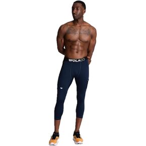WOLACO Fulton 3/4 Compression Pant Athletic Baselayer Running Tights for Men