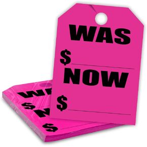 Versa-Tags Hang Tags, Pack of 50, Neon Green, 8.5" X 11.5", Car Rear View Mirror Tags - Auto Dealership Supplies