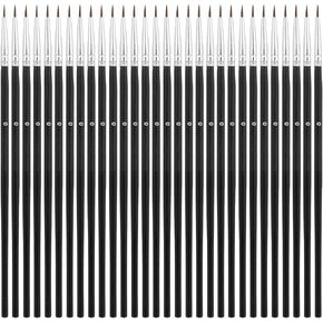 30 Pcs Tiny Detail Paint Brushes, #0 Fine Tip Paint Brush Miniature Fine Paint Liner Brush for Crafts Painting Watercolor Acrylic Art Face Painting
