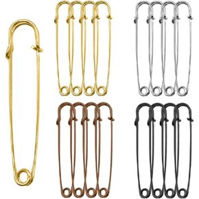 Safety Pins,4 Inch Large Safety Pins,Large Safety Pins Heavy Duty,Shawl Pin,Kilt Pin,Sash Pins,Decorative Safety Pins for Clothing,Heavy Duty Safety Pins for Thick Fabric (Colorful,16 Pcs)