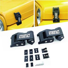 Hood Latches Catch Kit Compatible with Jeep Wrangler JK JKU 2007-2018 & Jeep Wrangler JL JLU & Jeep Gladiator JT 2018-2021 Lock Catch