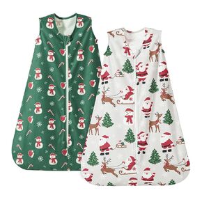 PHF Soft Micro-Fleece Baby Sleep Sack, 6-12 Months Warm Baby Wearable Blanket, 2-Way Zipper Sleeping Bags, 2 Pack Comfy Toddler Sleeping Sack for Baby Girls, Medium Size, Floral