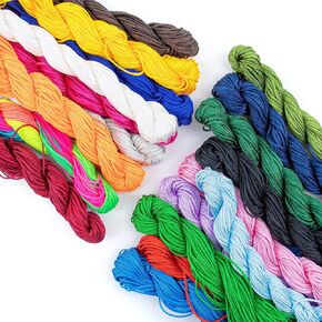AUEAR, 30 Colors 820 Yards 1mm Satin Nylon Trim Cord Chinese Knotting Beading Kumihimo Macrame Thread String for Bracelet Jewelry Making