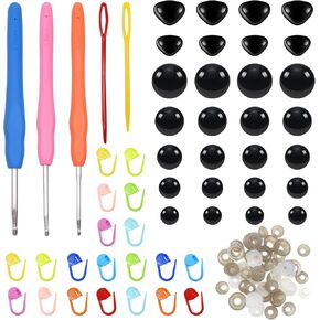 TOAOB 295pcs Crochet Kit for Beginners with Safety Eyes and Noses Crochet Hooks Set 6mm to 12mm Craft Doll Eyes for Crochet Amigurumis Stuffed Animals Making