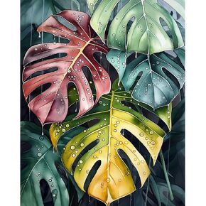 Natuyalo Paint by Numbers for Adults - DIY Adult Paint by Number Kits Painting on Canvas Forest on Winter Night Painting by Numbers for Beginners, Landscape Art Craft Kits for Adults (16x20 Inch)