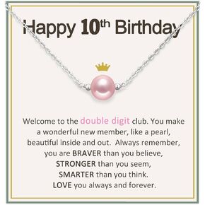 Single Pearl Necklace Happy Birthday Gifts for Her 10 13 16 Year Old Daughter Granddaughter Niece Women
