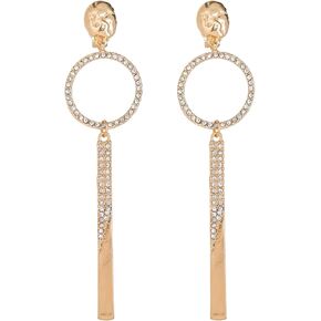 14K Gold Clip On Earrings for Women Hoop Dangle Earrings
