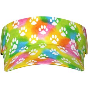 Cute Dog Paw Print Visor Hat, Fashion Sports Sun Visor Hat, Adjustable Golf Hats for Women Men