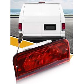 Center High Mount Third Brake Light Compatible with Ford 1992-2022 E150 E250 E350 E450 E550 Econoline Super Duty, Halogen Center Third Stop Light for 6C2Z13A613B F2UZ13A613B XC2Z13A613BA
