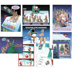 Stonehouse Collection | Variety Pack of Funny Christmas Cards | Box Set of 24 Funny Holiday Cards | 8 Designs Bulk Assorted Cards | USA Made