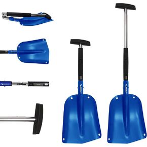 Koolatron Ultra Compact 40" Folding Utility Snow Shovel for Car Emergency, Blue, Telescoping Handle, Collapsible, Lightweight, Winter Survival Gear, for SUV, Truck, Snowmobile, Camping, Skiing
