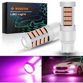 7443 W21-5W LED Bulbs Pink/Purple LED DRL Turn Signal Light 7440 7441 7444 T20 W21W LED Daytime Running Parking Reverse Light 4014 92SMD Super Bright with Low Consumption, Pack of 2